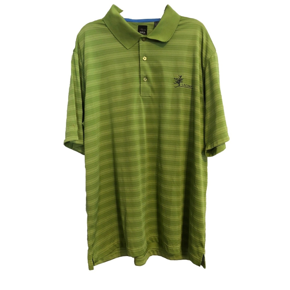 Page & Tuttle Mens Shirt XXL Green Lacoma Logo Moisture Wick Golf Short Sleeve